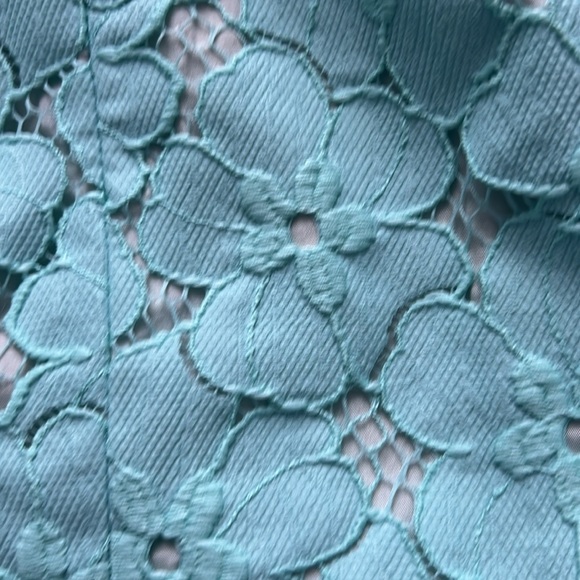 Diane Von Furstenberg Clyde mini lace skirt NWT soft turquoise, size 0 - Picture 5 of 5